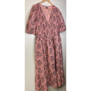 Plus size Cottage-core Paisley midi dress